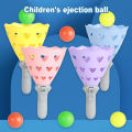 Outdoor Indoor Game Activities for Kids, 5.9 Inch Pop-Pass-Catch Ball Game with 2 Catch Launcher Baskets and 6 Balls, Yard Games. 