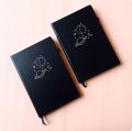 Space Doodle Minimalistic Black BuJo Notebook Dot grid Diary Dotted pages A5 Journal. 