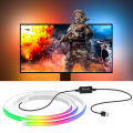 RGBIC Computer Display Screen Ambient Light USB LED Strip PC Gaming Backlight Decor For 24/27/32/34/49 inch monitor. 
