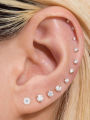 7 Pairs Flat Back Stud Earrings for Women, Surgical Stainless Steel Earrings, Cubic Zirconia Cartilage Earring(2/3/4/5/6/7/8mm). 