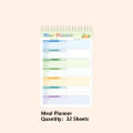 32sheets Cute Daily Planner Meal Planner Schedules Transparent PVC Hardcover Top Priorities Notepad Organizer Meal Plan Notebook. 