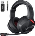BINNUNE 2.4G Wireless Gaming Headset with Microphone for PC PS4 PS5 Playstation, Casque Gaming Sans Fil Bluetooth Gamer Headphones with Mic for Computer Laptop. 