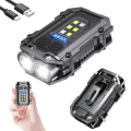 Super Bright Powerful Pocket Torch Light LED Multifunctional Linterna Magnetic COB LED EDC Mini Keychain Flashlight Rechargeable. 