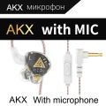 Original QKZ AKX Wired Earphone IEM Monitor Level Headset With MIC HIFI Stereo 3.5mm AUX  In-Ear Headphone For Music Game Sport. 