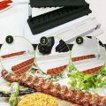 Single Row Kebab Maker Kebab Press Maker BBQ Meat Skewer Machine Reusable Plastic BBQ Skewer Maker Kebab Preparation BBQ Tools.