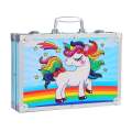color art kit 145 pieces metal kit Artist Colour Set Unicorn Color Box With Multiple Coloring Kit,Professional Drawing Color Pencils,Water Colors,Oil Pastel,Sketches&Acrylic Paint Brush For Art Craft (Random Color Box). 