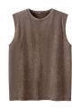 2025 Summer New Men's Washed Cotton Tank Tops Muscle Gym Sleeveless Workout T Shirts Running Beach Loose Cutoff Tees.