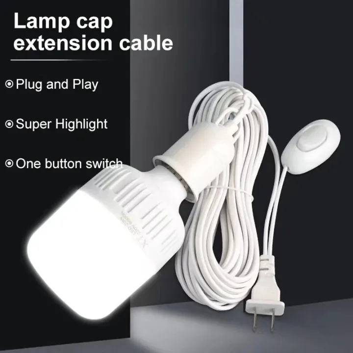 5/10m%20Lamp%20Bases%20Universal%20With%20Switch%20Led%20Bulb%20Socket%20Adapter%20E27%20Screw%20Lamp%20Holder%20Accessories%20Tools%20Two%20Plugs%20Suspension%20-%20Image%203