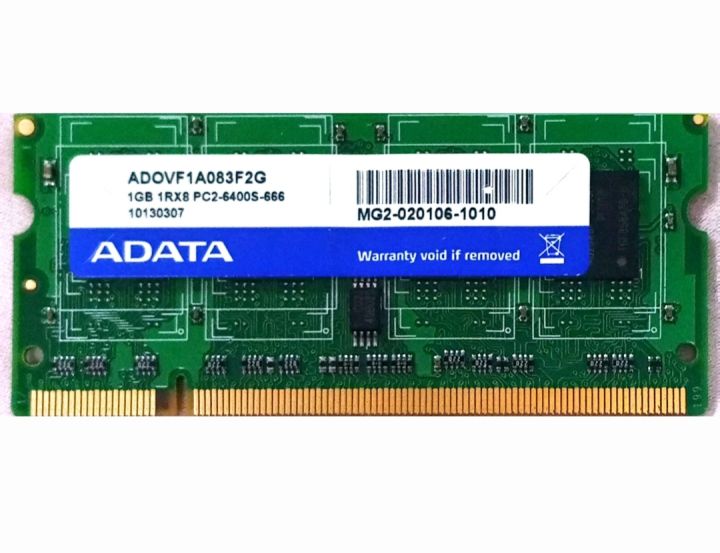 ADATD 1GB 1RX8- PC2-6400S-666 DDR2 RAM.