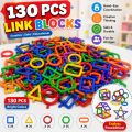 130 pcs Building Blocks toy Assembled Stick Plastic Blocks Imagination Creativity Educational Learning Toys boy. 