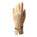 Winter Women Keep Warm Touch Screen Plus Fleece Chain Gloves Elegant Fashion Personality Soft Drive Cycling High Elasticity. 