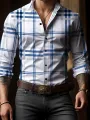 FGKKS 2024 Outdoor Casual Shirt For Men Striped Fashion Slim Top High Quality Design Hot Street Wear Casual Shirt For Men. 