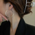 New Big Circle Hoop Earrings for Women Trendy Exaggerated Silver Gold Color Metal Geometric Smooth Round Earring Jewelry. 