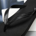 ins trendy black flip flops for men in summer wear simple non-slip soft sole clip foot-slip fashionable and versatile beach sand.