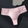 Men's  Lace Underwear Seamless Ice Silk G-String Underwear 3D Bulge Pouch Solid Underpants High Elastic Breathable Pantie. 