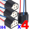 H4 Car Bulb Lampholder 3-hole Ceramic Wire Wiring Car Headlight Bulb Light Beam Socket Plug Auto Light Accessories Wire Socket. 
