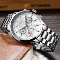 New LiGE Three Miter Stainless Steel Chein Chein Watch For Men. 