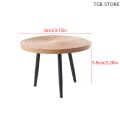 1:12 Dollhouse Miniature Round Table Tea Table Doll Home Coffee Table Furniture Decor Toy Micro Scene Construction Props.