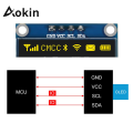 Aokin 0.96 inch OLED Display Screen Module I2C IIC 128x64 SS - D - 1306 3.3V-5V Blue/blue Yellow/White for Arduino ESP32 ESP8266. 