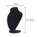 Necklace Mannequin Bust Elegant Fashionable Portable Wooden Black Lint Necklace Display Holder for Jeweler for Home.