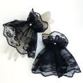 Women Short Arm Sleeves Lace Wrist Cuffs Bracelets Solid Black White Gloves Gothic Fingerless Gloves Bowknot Fashion Glove1.