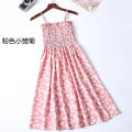 Summer Mini Dresses Fashion Female Elastic High Waist Casual Spaghetti Strap Sleeveless Dress Women Chiffon Dresses Vestidos.