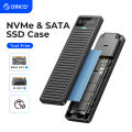 ORICO M.2 NVMe SSD Enclosure 10Gbps USB 3.2 Gen2 Case Box Simple Design Tool-free Support UASP for NVMe SATA SSD Gamers. 
