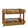 Plate Holder / Dish Rack With Hooks 2 Layers Multi-Purpose Kitchen Organizer - Large. 
