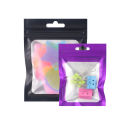 Matte Aluminium Foil Transparent Colourful Frame Plastic Self-Sealing Bags Jewelry Waterproof Zip Reusable Bags  Packaging. 