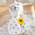 Pet Clothes Cat Puppy Princess Dress Striped Plaid Dresses with Bow for Cats Summer Kitten Dog Sphynx Clothing. 