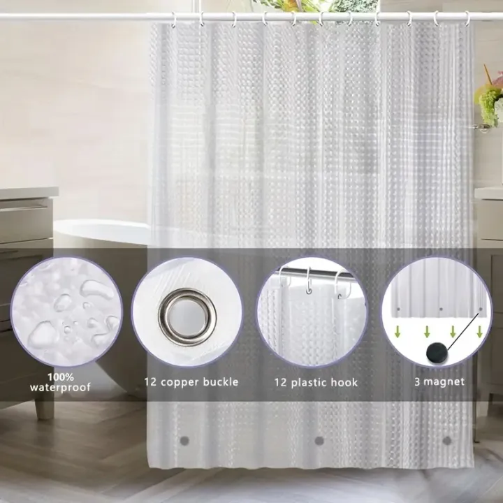 1pc%20Waterproof%20Clear%20Crystal%20Shower%20Curtain%20Liner%20with%20Bottom%20Magnets,%20Plastic%20Bathroom%20Curtain%20for%20Bathtubs%20Bathroom%20Partitions%20-%20Image%203