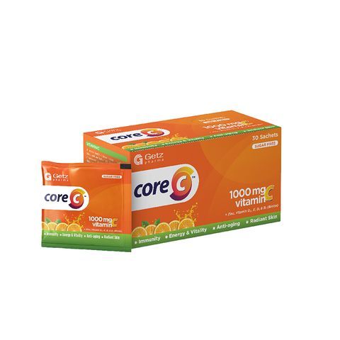 Core C 1000mg Vitamin C Powder – Sugar-Free Sachets for Immunity, Anti-Aging & Skin Brightening