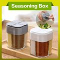 4 in 1 Plastic Dispenser Camping Spice Containers with Sealed lid, Seasoning Spice Shaker Travel Camping Spice Kit for Cooking. 