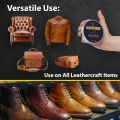 Mirror Shine Shoe Polish Wax Neutral Leather Care Paste Wooden Handle Horsehair Dauber Brush for Boots Cleaning.
