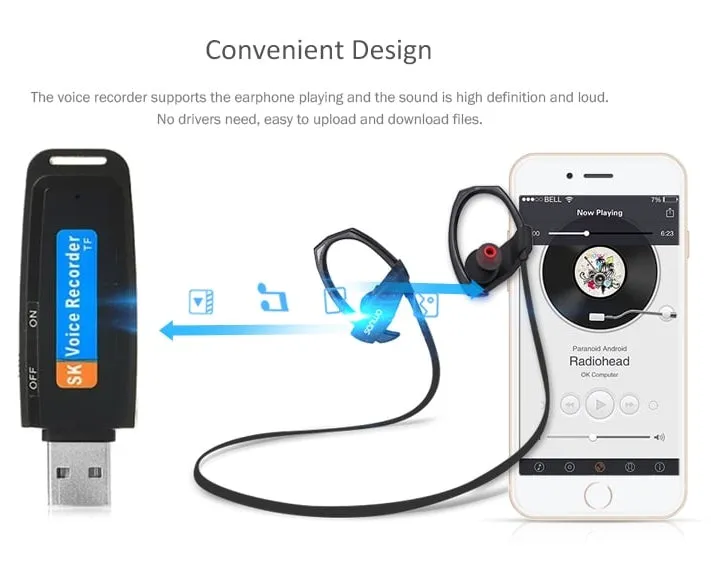 Usb%20Voice%20Recorder%20Model%20Sk-001%20Clear%20Audio%20Recording%20For%20Home/Office/Meetings%20&%20Etc%20-%20Image%203