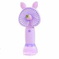 Portable Mini Electric Fan Rabbit Fox Ear USB Charging Fan Desktop Mobile Phone Holder Fan (Random Color ). 