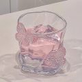 Butterfly Transparent Whiskey Twisted Glass Cup,High Beauty Water Cup Beer Glass Household Juice Glasses Cold Drink Glassware. 
