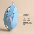 FunBug 7 Buttons Sports Mechanical Wired Gaming Mouse RGB with 4-Levels DPI Control - 7 Light Wired USB Optical Mouse with Side Buttons - Mouse with Pad for PC, Laptop, Computer, Gaming, Pubg Mobile. 