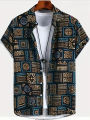 Hawaii Shirts for Men 3D Paisley Graphic Short-sleeved T-shirt Casual Lapel Buttons Male Tops Summer Oversized Bohemian Man Tees.