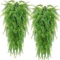 2pcs 90cm Persian Fern Leaves Vines Home Room Decor Hanging Artificial Plant Plastic Leaf Grass Wedding Party Wall Balcony Decor. 