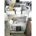 Mobile wheel rack mini movable wheel shelf 3 tier steel shelf pastel wheels kitchen rack living room Smail. 