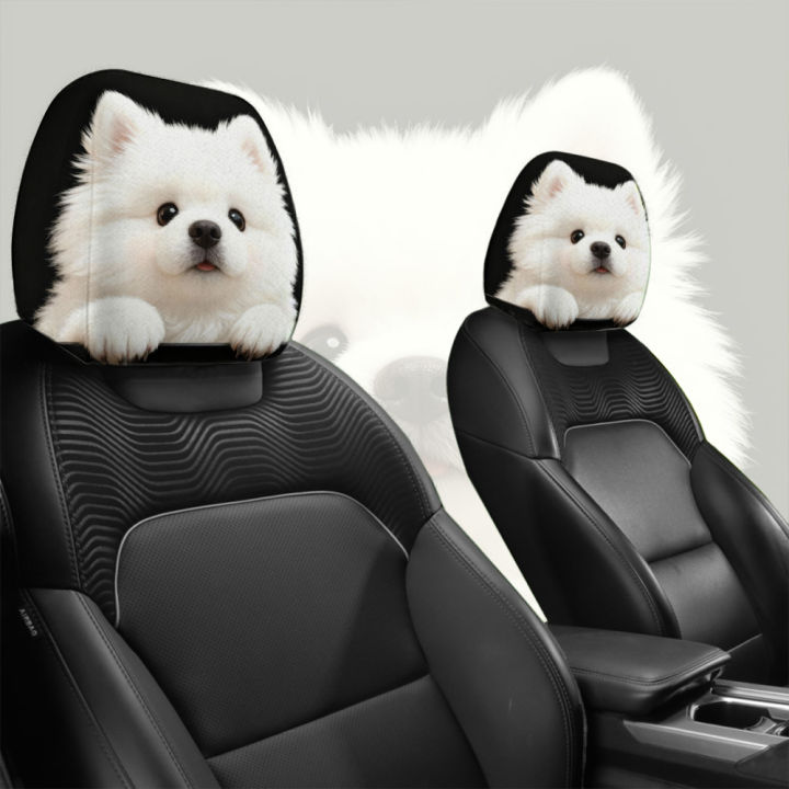 2pcs%20Cute%20Pomeranian%20Print%20Car%20Headrest%20Covers%20%7C%20Easy-to-Install%20and%20Wash,%20-%20Image%205