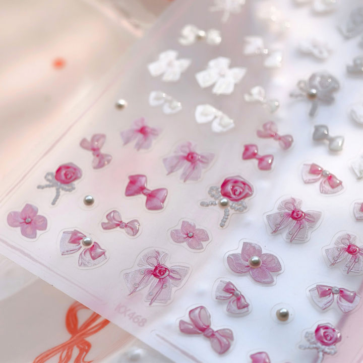 1pcs%205D%20Relief%20Kawaii%20Lace%20Series%20Nail%20Art%20Stickers%20Pink%20Bow%20Heart%20Nail%20Decoration%20Decals%20Self-Adhesive%20Manicure%20Accessories%20DIY%20-%20Image%207