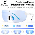 WEST BIKING HD Frameless Photochromic Glasses UV400 Unisex Colorful Sunglasses Lightweight Cycling Goggles MTB Road Bike Eyewear. 