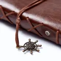Retro Notebook Traveler Diary Leather Soft Cover Small Size 13x9cm Replaceable Kraft Paper Inner Notebooks & Notepads. 