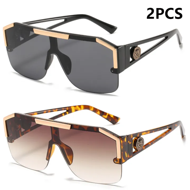 2PCS%20New%20Lion%20Head%20Integrated%20Sunglasses%20Trendy%20Large%20Frame%20Sunglasses%20Female%20Personalized%20Hollow%20Leg%20Sunglasses%206922%20-%20Image%203