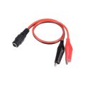 2 Pcs 1x male plug 1x female socket with corocodile clip Coaxial power connector with 8 inch cable and crocodiles Alligator clip 12V DC Voltage Power Test Lead Cable Crocodile Wire Connector. 