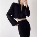 Fashion Women Short Blazer White Basic Jackets Top Elegant Solid Long Sleeve Open Front Coats Casual Short Outwear Office Coat. 