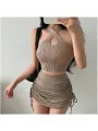 Summer Tank Top for Women 2024 Knitted Bustier Going Out Outfits Solid Color Trendy Basic Slim Fit Y2k Women's Vacation Tops. 