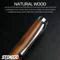 STONEGO Wooden Twist Ballpoint Pen, Retractable Roller Ball Pens Smooth Writing Signature Executive Business Ball Pen. 